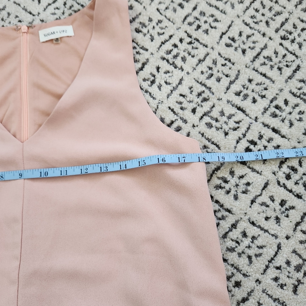 Sugar + Lips Loose Fit Sleeveless Ruffle Bottom Petal Pink Midi Dress Girlypop M - Picture 10 of 14